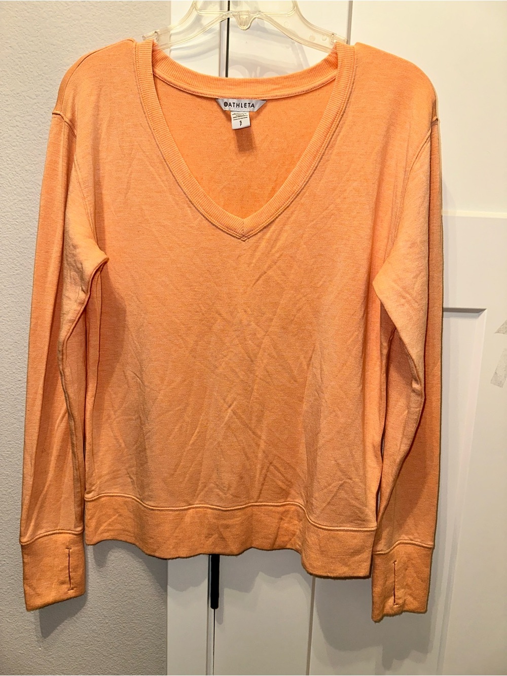 Athleta Women's V-Neck Long Sleeve Top - Peach size S